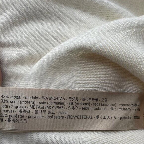 𝅺MOSSIMO Dutti NWT open shoulder cold shoulder sweater cream soft light weight - Picture 5 of 8